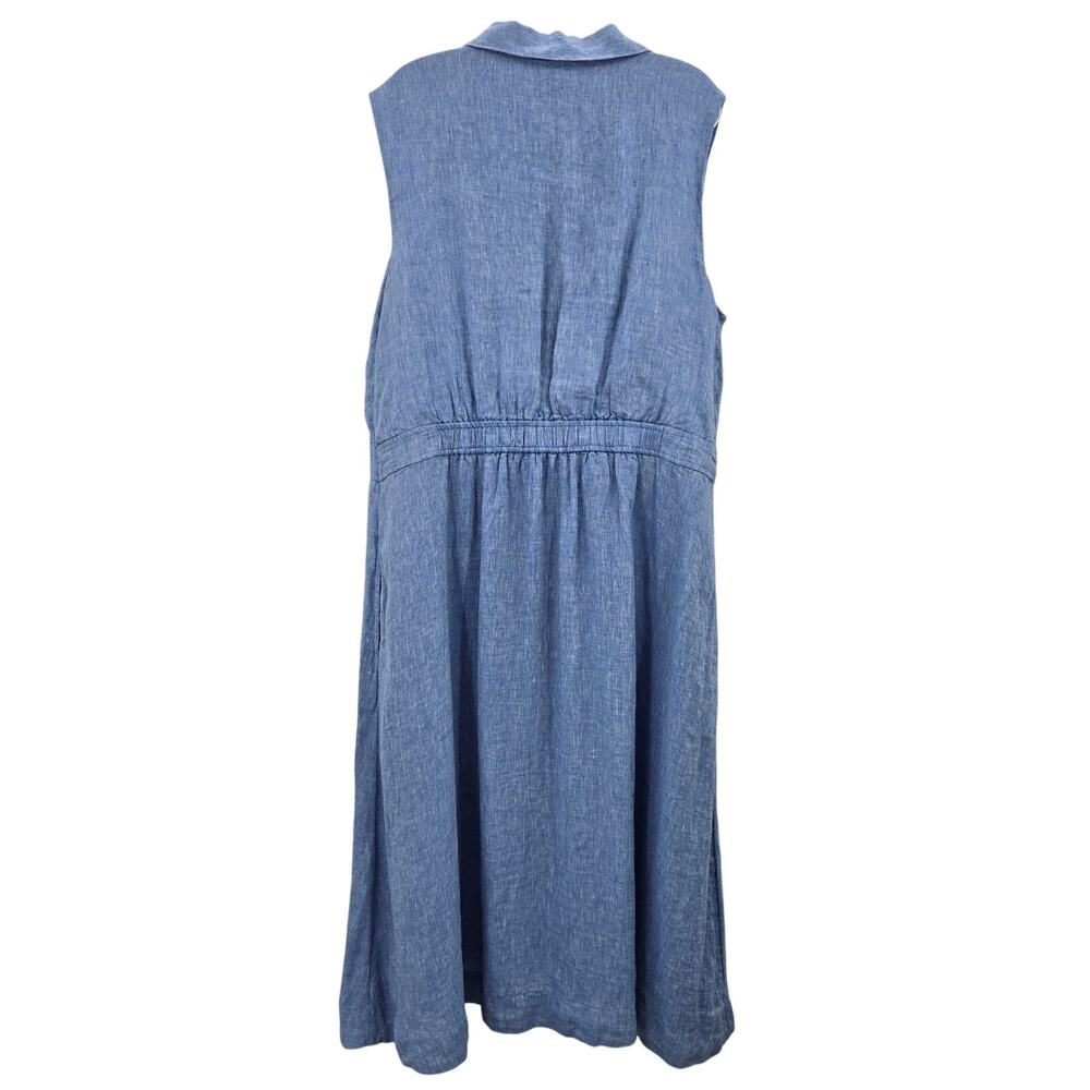 Talbots Coastal Quiet Luxury Timeless Lagenlook Old Money Linen Midi Dress 16W - Picture 6 of 12